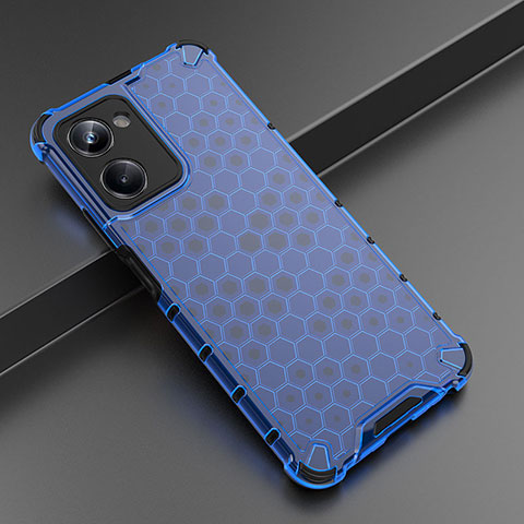 Custodia Silicone Trasparente Laterale 360 Gradi Cover AM2 per Realme 10 Pro 5G Blu