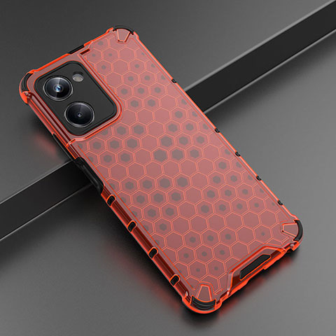 Custodia Silicone Trasparente Laterale 360 Gradi Cover AM2 per Realme 10 Pro 5G Rosso