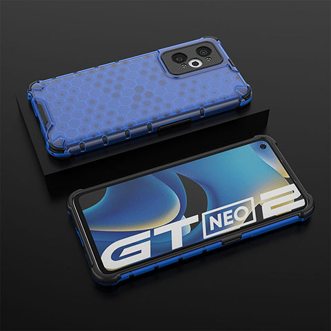 Custodia Silicone Trasparente Laterale 360 Gradi Cover AM2 per Realme GT Neo 3T 5G Blu