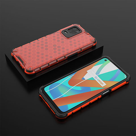 Custodia Silicone Trasparente Laterale 360 Gradi Cover AM2 per Realme Q3i 5G Rosso