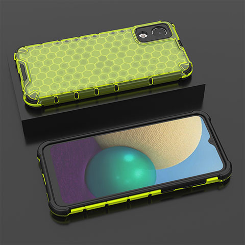 Custodia Silicone Trasparente Laterale 360 Gradi Cover AM2 per Samsung Galaxy A03 Core Verde