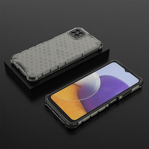 Custodia Silicone Trasparente Laterale 360 Gradi Cover AM2 per Samsung Galaxy A22s 5G Nero
