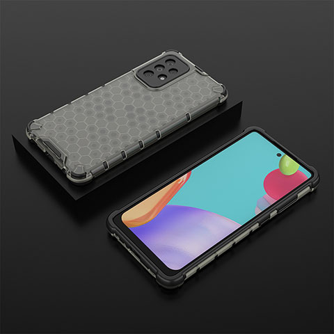 Custodia Silicone Trasparente Laterale 360 Gradi Cover AM2 per Samsung Galaxy A52 5G Nero