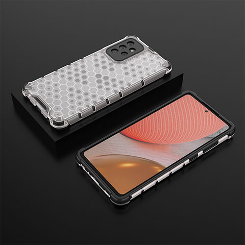 Custodia Silicone Trasparente Laterale 360 Gradi Cover AM2 per Samsung Galaxy A72 4G Bianco