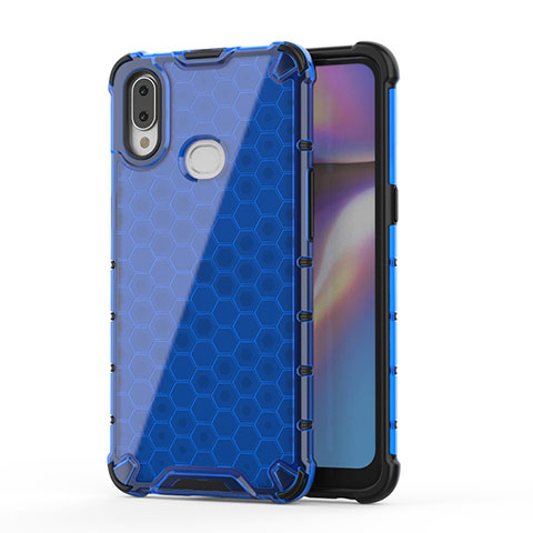 Custodia Silicone Trasparente Laterale 360 Gradi Cover AM2 per Samsung Galaxy M01s Blu