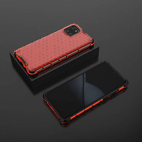 Custodia Silicone Trasparente Laterale 360 Gradi Cover AM2 per Samsung Galaxy Note 10 Lite Rosso