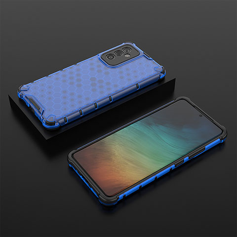 Custodia Silicone Trasparente Laterale 360 Gradi Cover AM2 per Samsung Galaxy Quantum4 5G Blu