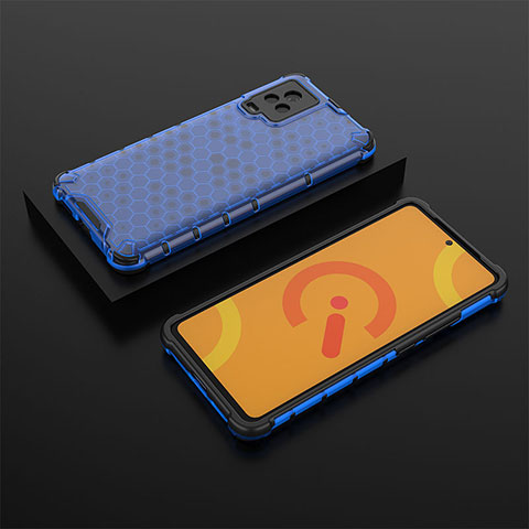 Custodia Silicone Trasparente Laterale 360 Gradi Cover AM2 per Vivo iQOO 7 Legend 5G Blu