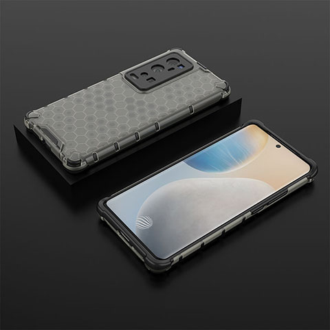 Custodia Silicone Trasparente Laterale 360 Gradi Cover AM2 per Vivo X60 Pro+ Plus 5G Nero