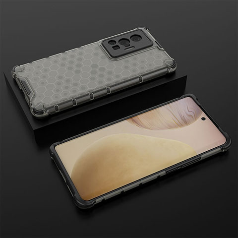 Custodia Silicone Trasparente Laterale 360 Gradi Cover AM2 per Vivo X70 Pro 5G Nero