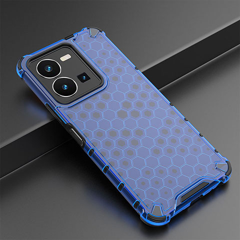 Custodia Silicone Trasparente Laterale 360 Gradi Cover AM2 per Vivo Y35 4G Blu