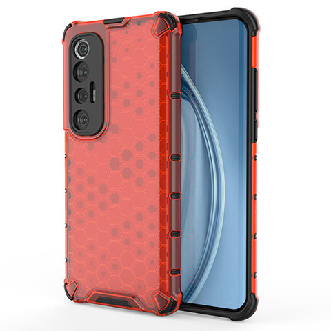 Custodia Silicone Trasparente Laterale 360 Gradi Cover AM2 per Xiaomi Mi 10S 5G Rosso