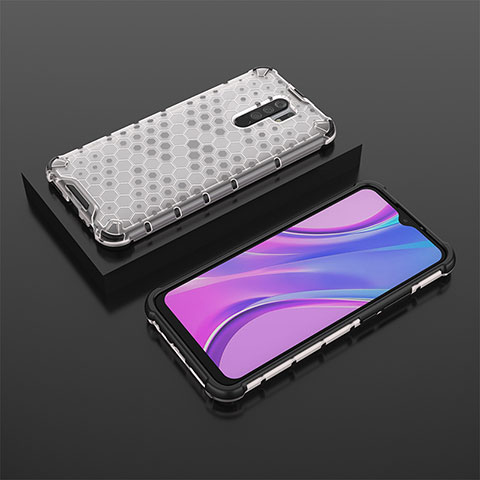 Custodia Silicone Trasparente Laterale 360 Gradi Cover AM2 per Xiaomi Poco M2 Bianco