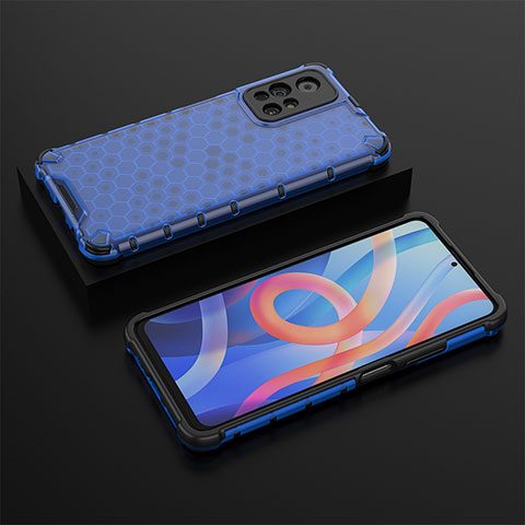 Custodia Silicone Trasparente Laterale 360 Gradi Cover AM2 per Xiaomi Poco M4 Pro 5G Blu