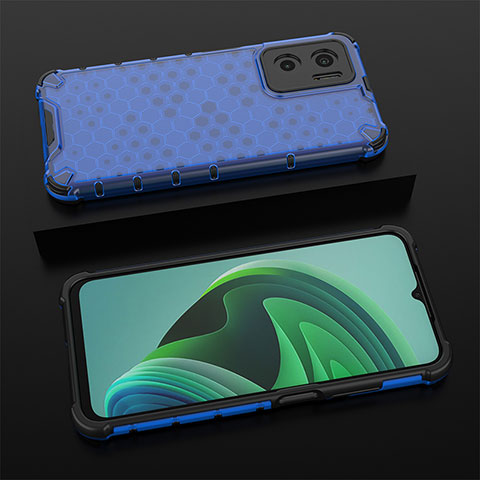 Custodia Silicone Trasparente Laterale 360 Gradi Cover AM2 per Xiaomi Redmi 10 5G Blu