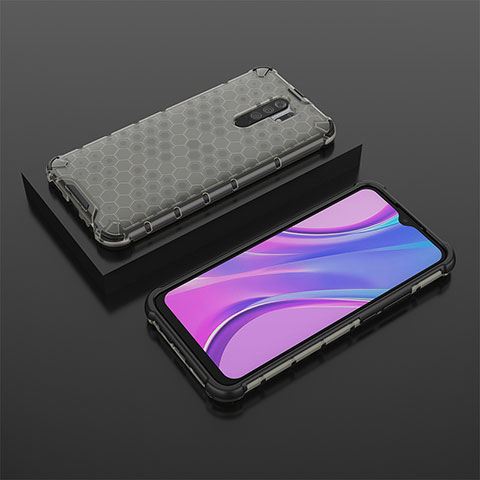 Custodia Silicone Trasparente Laterale 360 Gradi Cover AM2 per Xiaomi Redmi 9 Nero