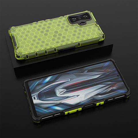 Custodia Silicone Trasparente Laterale 360 Gradi Cover AM2 per Xiaomi Redmi K50 Gaming 5G Verde