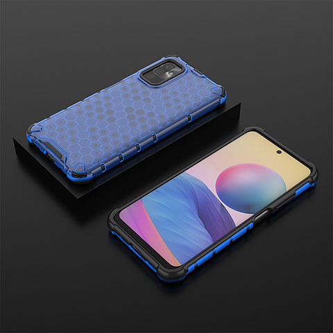 Custodia Silicone Trasparente Laterale 360 Gradi Cover AM2 per Xiaomi Redmi Note 10 5G Blu