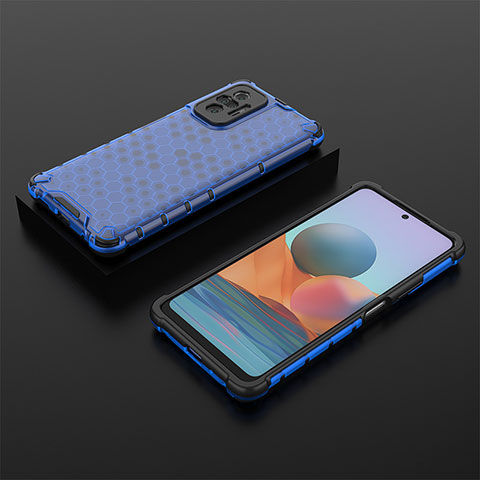 Custodia Silicone Trasparente Laterale 360 Gradi Cover AM2 per Xiaomi Redmi Note 10 Pro 4G Blu