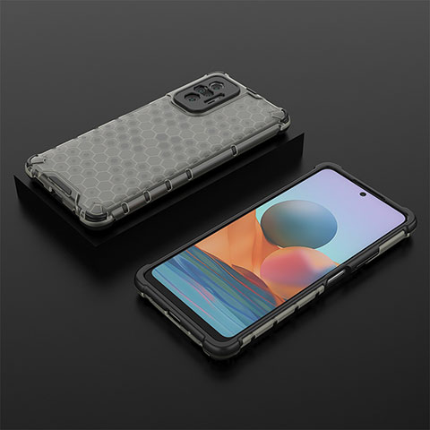 Custodia Silicone Trasparente Laterale 360 Gradi Cover AM2 per Xiaomi Redmi Note 10 Pro 4G Nero