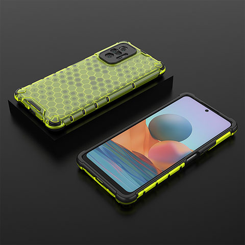 Custodia Silicone Trasparente Laterale 360 Gradi Cover AM2 per Xiaomi Redmi Note 10 Pro 4G Verde