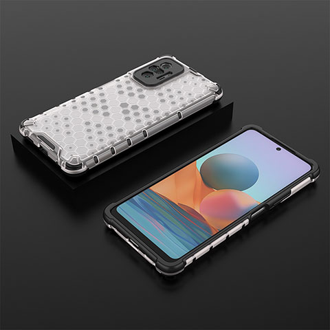 Custodia Silicone Trasparente Laterale 360 Gradi Cover AM2 per Xiaomi Redmi Note 10 Pro Max Bianco