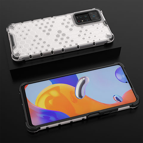 Custodia Silicone Trasparente Laterale 360 Gradi Cover AM2 per Xiaomi Redmi Note 11 Pro 4G Bianco