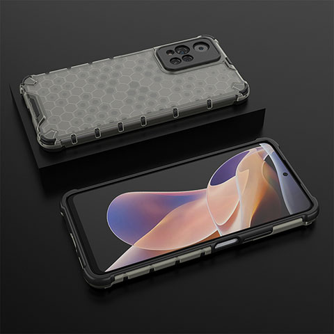 Custodia Silicone Trasparente Laterale 360 Gradi Cover AM2 per Xiaomi Redmi Note 11 Pro+ Plus 5G Nero