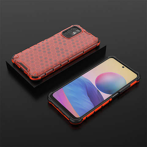 Custodia Silicone Trasparente Laterale 360 Gradi Cover AM2 per Xiaomi Redmi Note 11 SE 5G Rosso