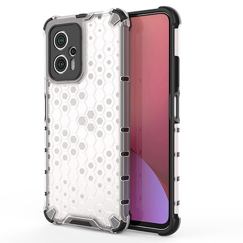 Custodia Silicone Trasparente Laterale 360 Gradi Cover AM2 per Xiaomi Redmi Note 11T Pro 5G Bianco