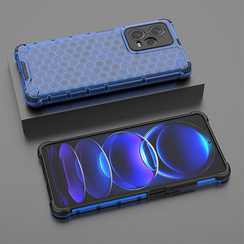 Custodia Silicone Trasparente Laterale 360 Gradi Cover AM2 per Xiaomi Redmi Note 12 Explorer Blu