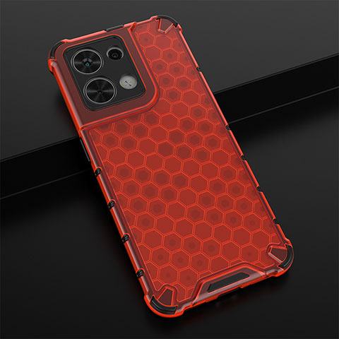 Custodia Silicone Trasparente Laterale 360 Gradi Cover AM2 per Xiaomi Redmi Note 13 5G Rosso