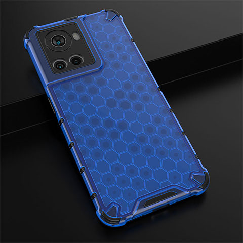 Custodia Silicone Trasparente Laterale 360 Gradi Cover AM3 per OnePlus 10R 5G Blu