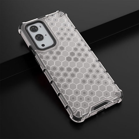 Custodia Silicone Trasparente Laterale 360 Gradi Cover AM3 per OnePlus 9 Pro 5G Bianco