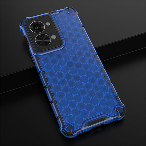 Custodia Silicone Trasparente Laterale 360 Gradi Cover AM3 per OnePlus Nord 2T 5G Blu