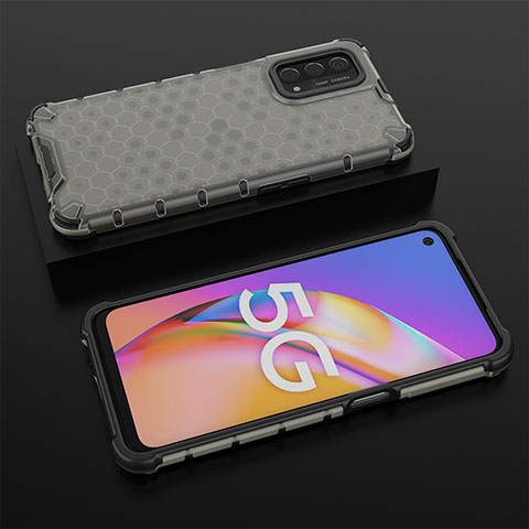 Custodia Silicone Trasparente Laterale 360 Gradi Cover AM3 per Oppo A54 5G Nero