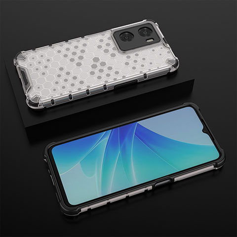 Custodia Silicone Trasparente Laterale 360 Gradi Cover AM3 per Oppo A57 4G Bianco