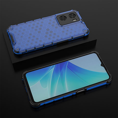 Custodia Silicone Trasparente Laterale 360 Gradi Cover AM3 per Oppo A57 4G Blu