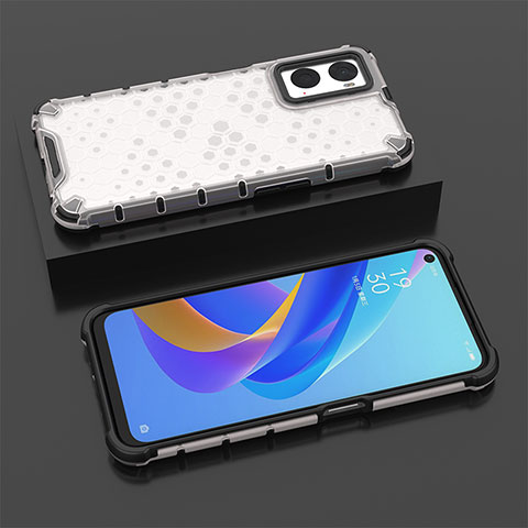 Custodia Silicone Trasparente Laterale 360 Gradi Cover AM3 per Oppo A76 Bianco