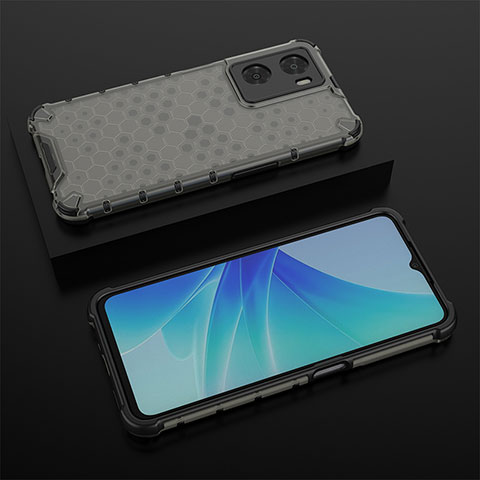 Custodia Silicone Trasparente Laterale 360 Gradi Cover AM3 per Oppo A77 4G Nero