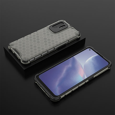 Custodia Silicone Trasparente Laterale 360 Gradi Cover AM3 per Oppo A94 5G Nero