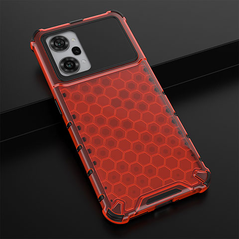 Custodia Silicone Trasparente Laterale 360 Gradi Cover AM3 per Oppo K10 Pro 5G Rosso