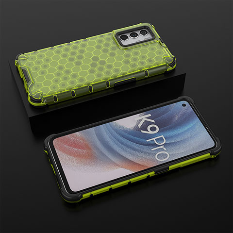 Custodia Silicone Trasparente Laterale 360 Gradi Cover AM3 per Oppo K9 Pro 5G Verde