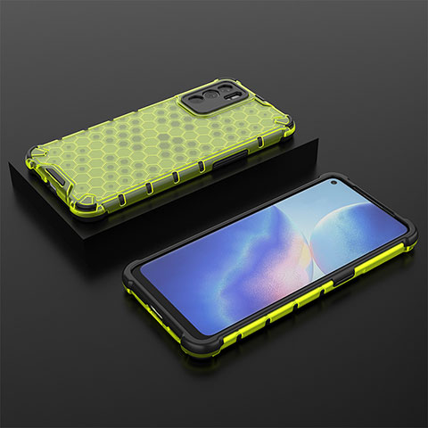 Custodia Silicone Trasparente Laterale 360 Gradi Cover AM3 per Oppo Reno6 5G Verde