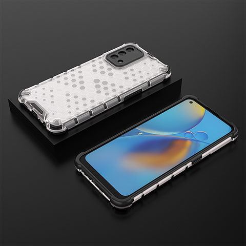 Custodia Silicone Trasparente Laterale 360 Gradi Cover AM3 per Oppo Reno6 Lite Bianco