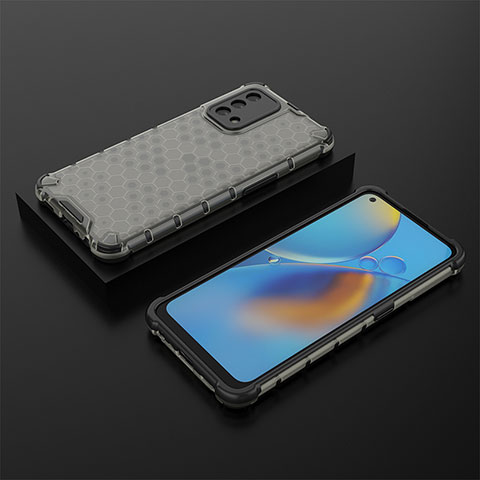 Custodia Silicone Trasparente Laterale 360 Gradi Cover AM3 per Oppo Reno6 Lite Nero