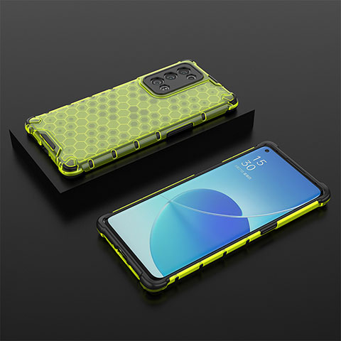 Custodia Silicone Trasparente Laterale 360 Gradi Cover AM3 per Oppo Reno6 Pro+ Plus 5G Verde