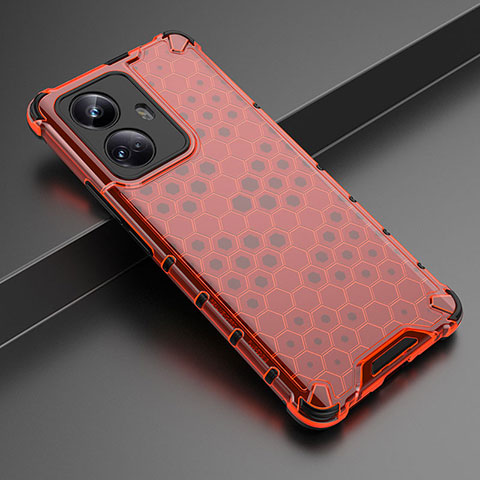 Custodia Silicone Trasparente Laterale 360 Gradi Cover AM3 per Realme 10 Pro+ Plus 5G Rosso