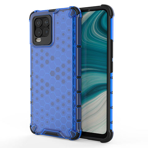 Custodia Silicone Trasparente Laterale 360 Gradi Cover AM3 per Realme 8 4G Blu