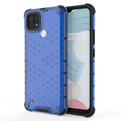 Custodia Silicone Trasparente Laterale 360 Gradi Cover AM3 per Realme C21 Blu